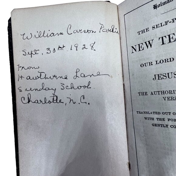 Holman Vest Pocket Pronouncing New Testament Bible Leather 1928 - Picture 11 of 16